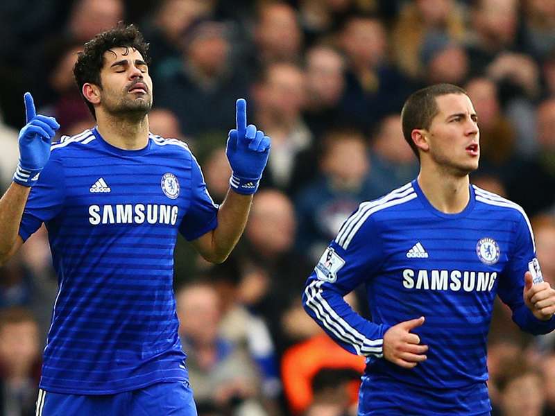 Eden Hazard y Diego Costa celebran la victoria con ...