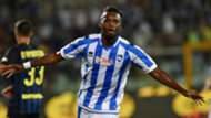Jean-Christophe Bahebeck celebrating Pescara Inter Serie A 11092016
