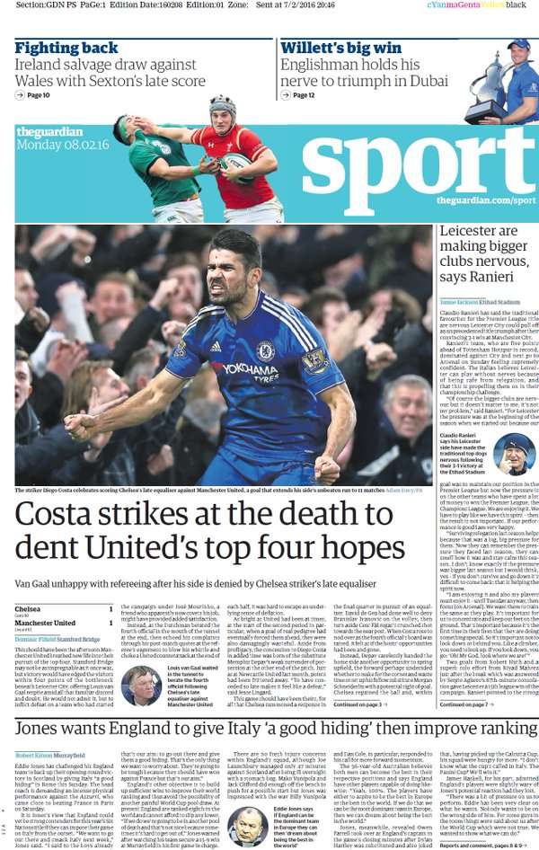 Van Gaal Is Mr Angry And Terry Not Talking To Chelsea Goal S European Newspaper Review Goal Com