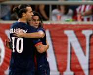 Paris Saint-Germain strikers Zlatan Ibrahimovic and Edinson Cavani
