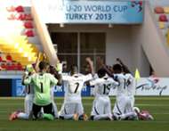 Ghana U-20 Black Satellites praying