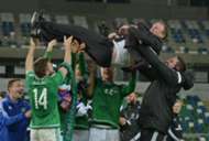Northern Ireland celebrate Euro 2016 qualification