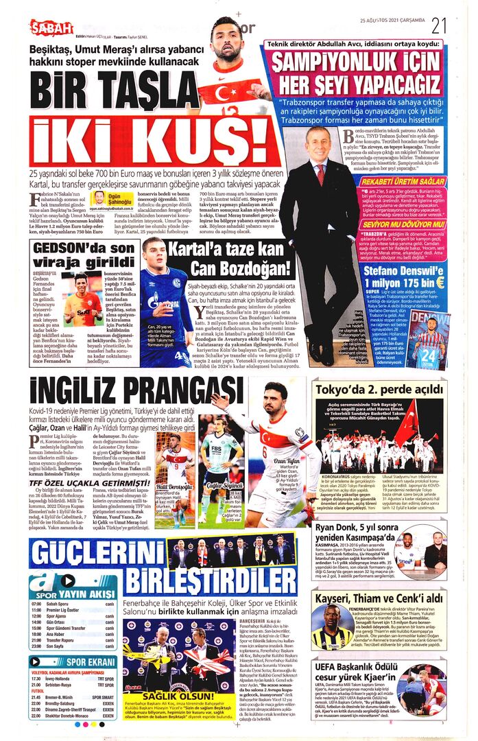 sabah 21 25ağustos2021