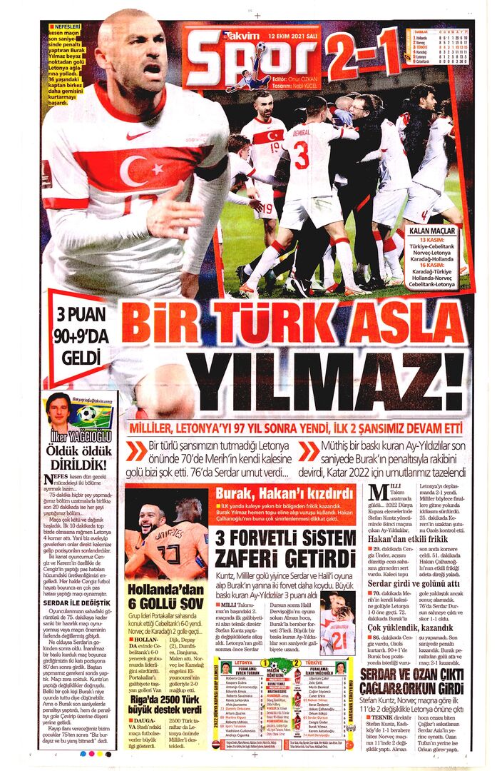 Takvim 12Ekim2021
