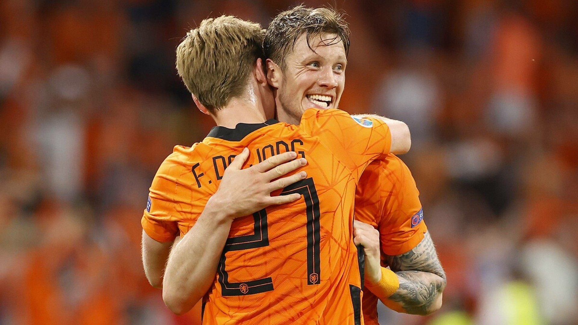 Hollanda Gol Sevinci EURO 2020 13 Haziran 2021