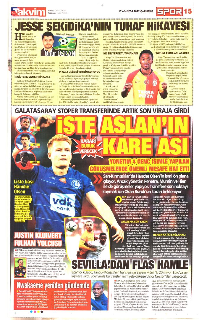 takvim 15  17agustos2022