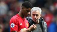 Marcus Rashford with Jose Mourinho
