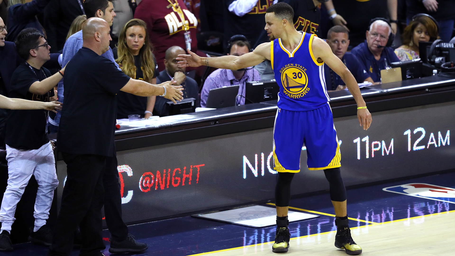 Son Of A Cavs Owner Was The Fan Hit By Stephen Currys Mouthguard Sporting News Son Of A Cavs Owner Was The Fan Hit By Stephen Currys Mouthguard Sporting News