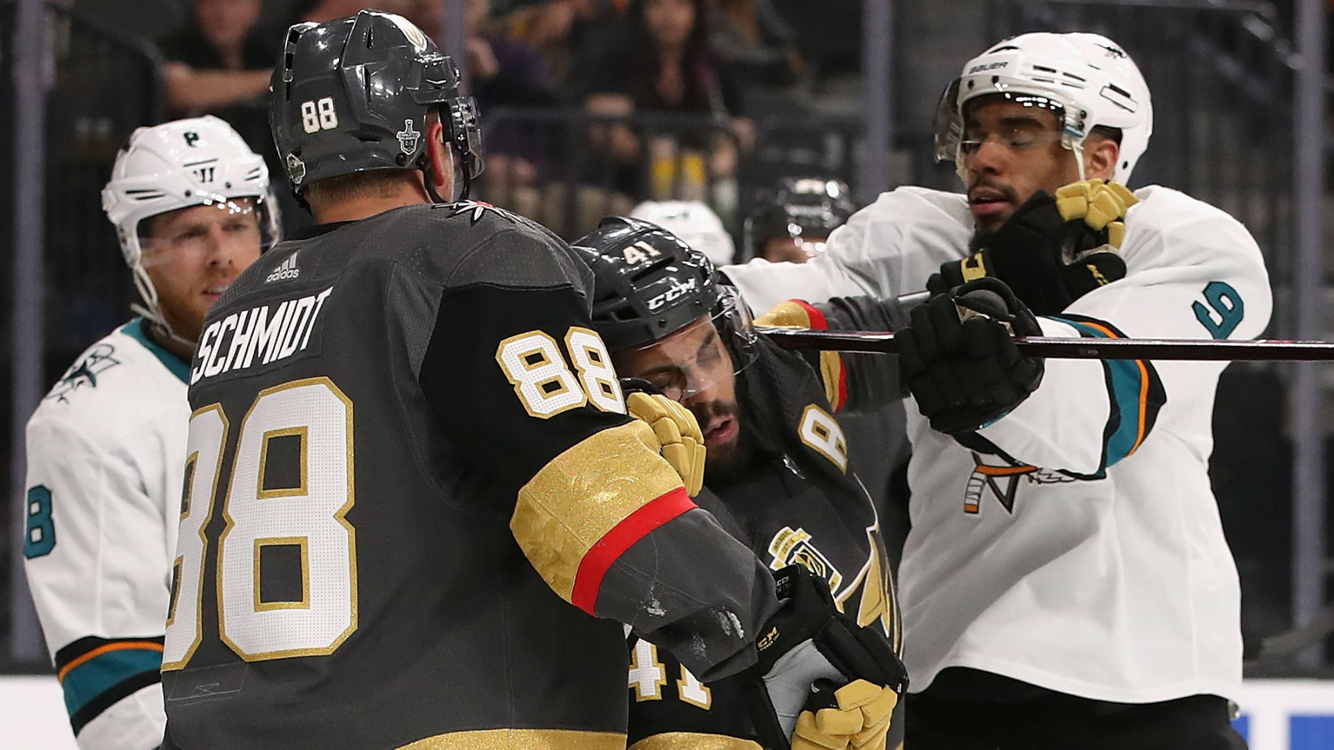 Sharks Kane Faces Suspension For Game 1 Cross Check Sporting News