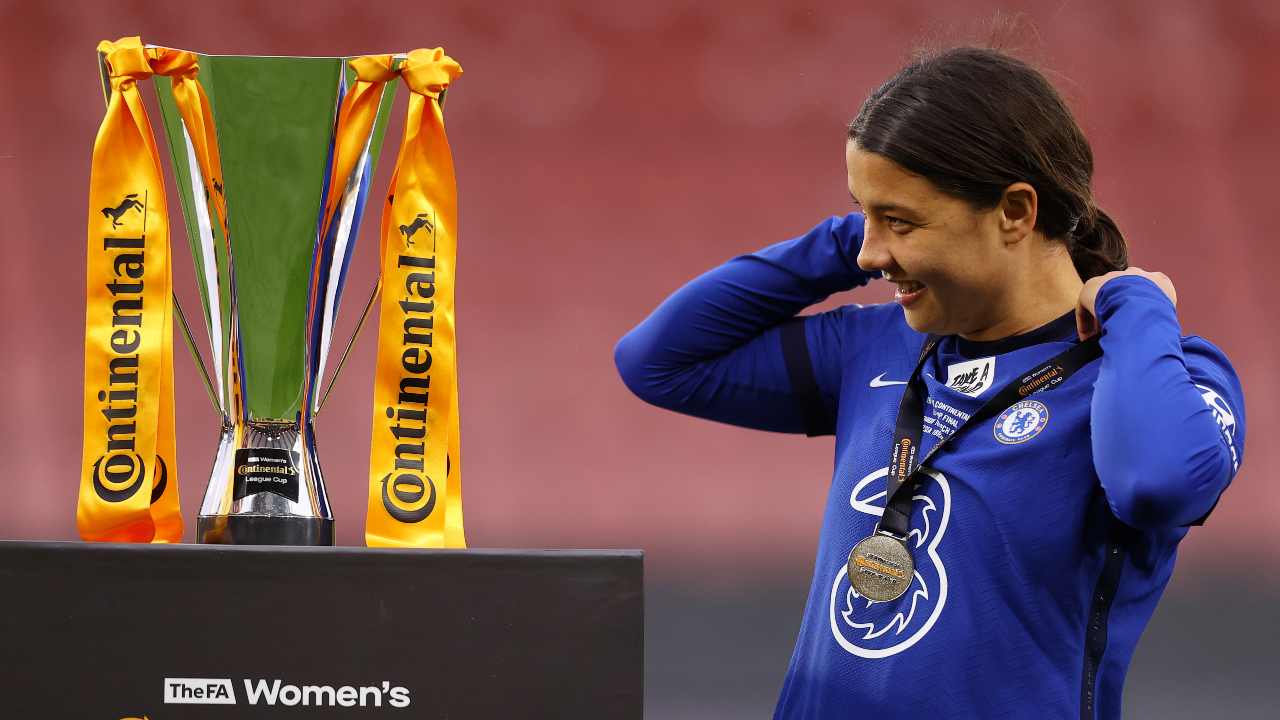 Unbelievable Sam Kerr Stars With Hat Trick As Chelsea Claim Women S League Cup Sporting News Australia