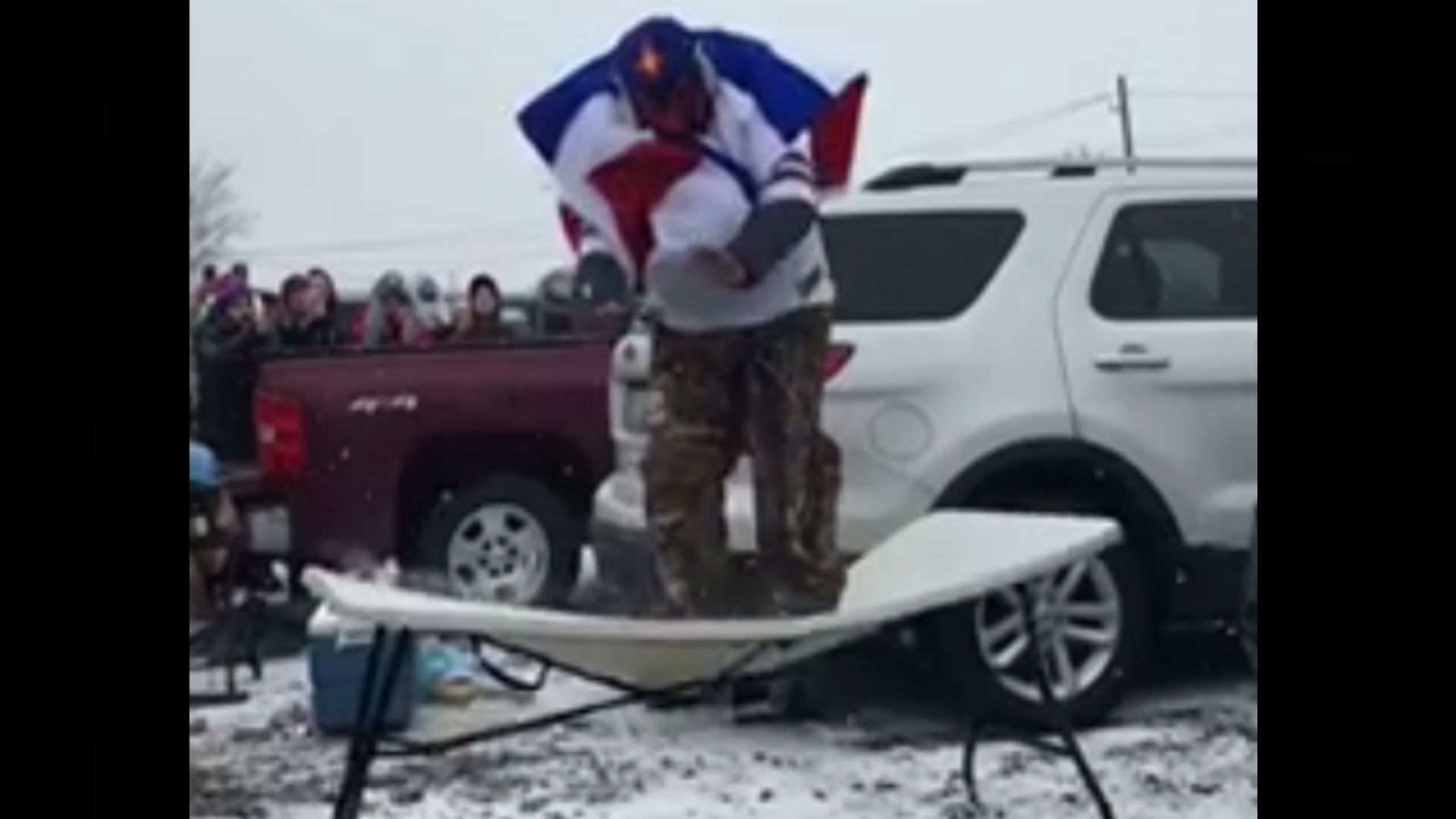 WATCH Bills fan snaps leg in half jumping on table Sporting News