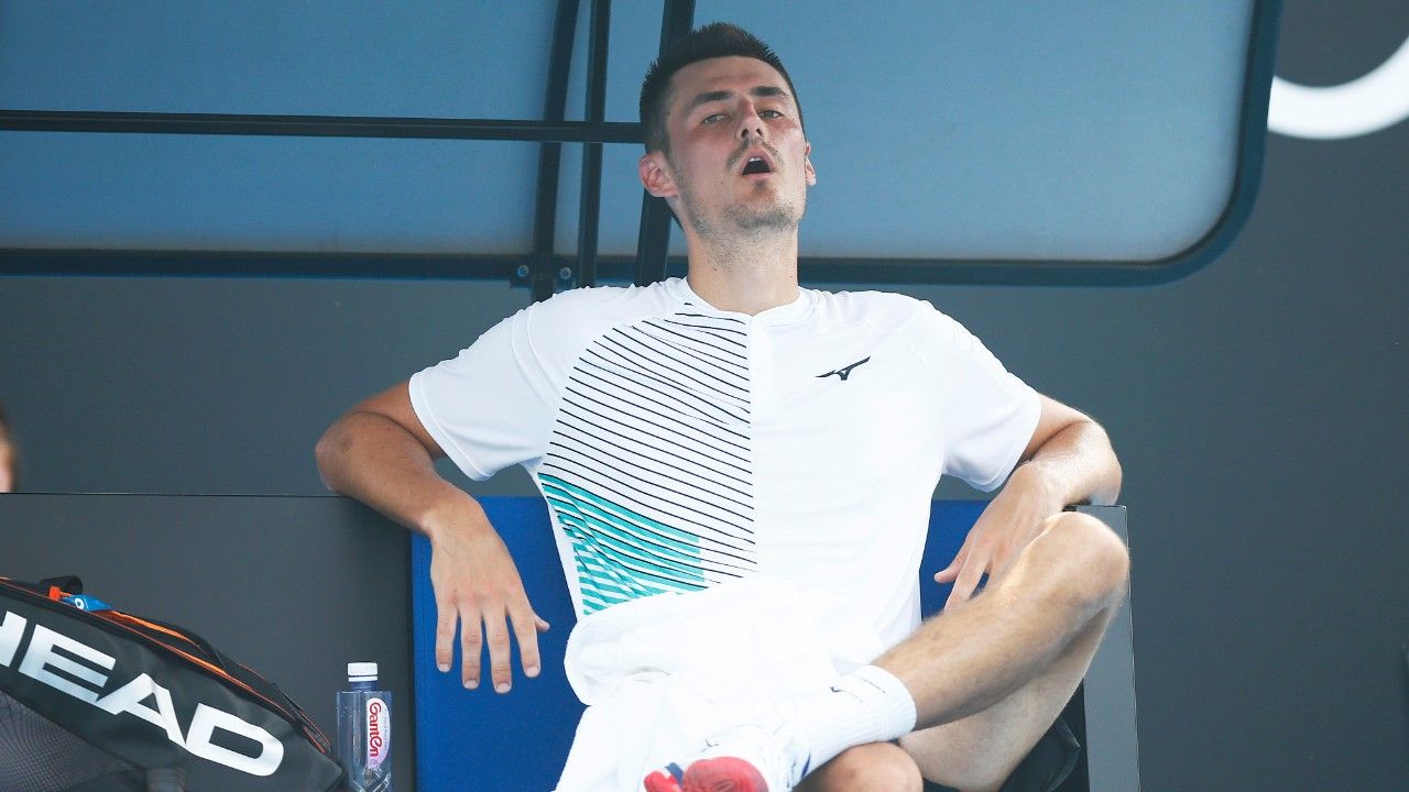 Bernard Tomic Dives Out Of Australian Open Qualifying With Straight Sets Loss Faces Breathing Difficulties Sporting News Australia
