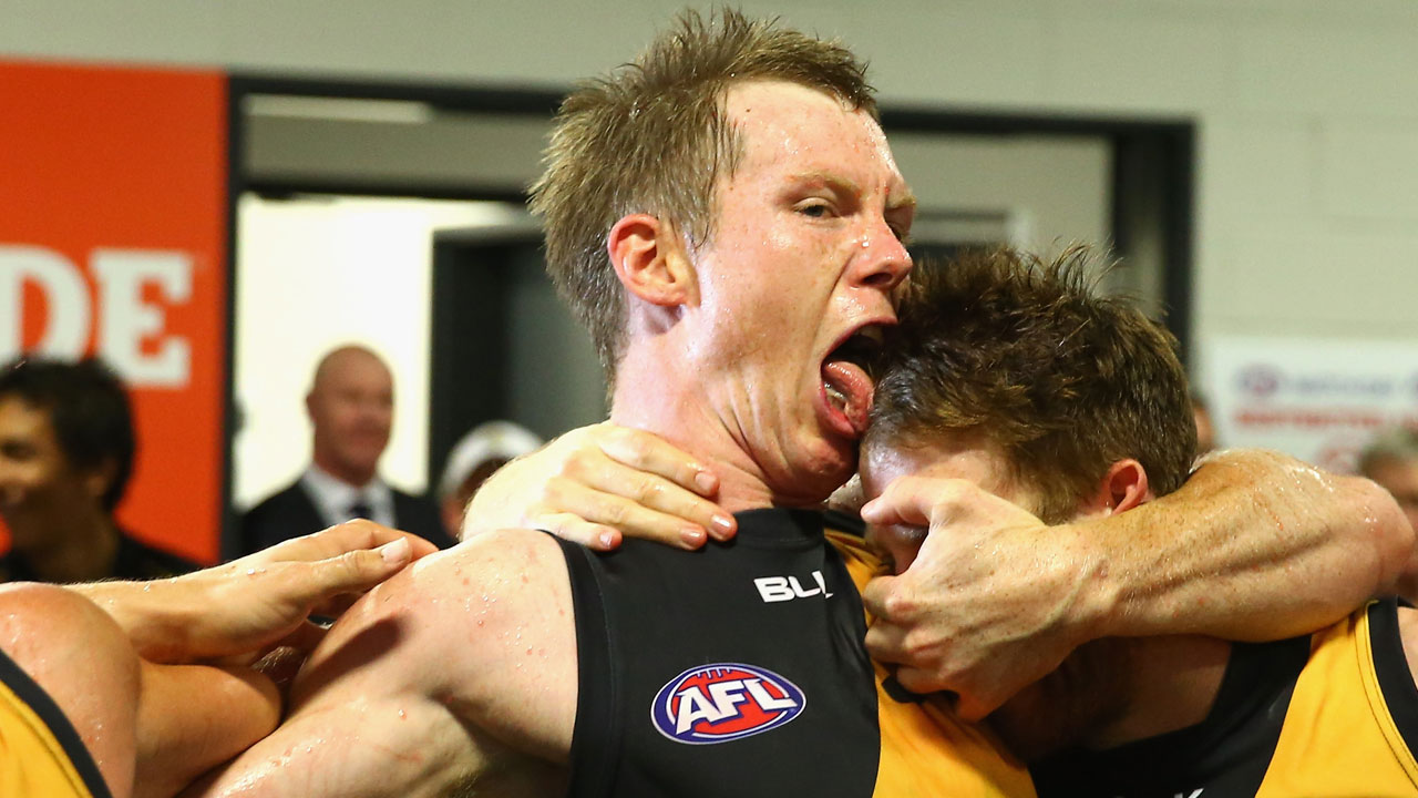 photo Jack Riewoldt Crying jack riewoldt from a boot up the bum