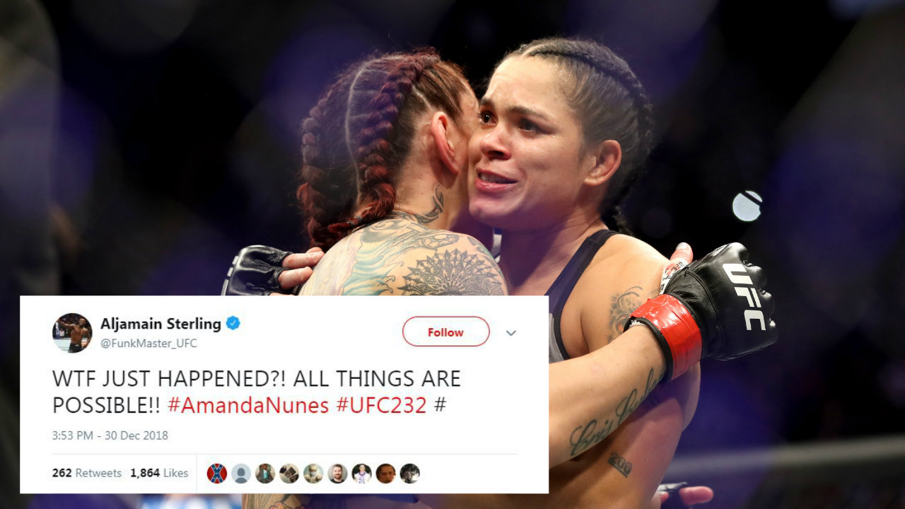 UFC 232: Amanda Nunes' epic KO sends UFC fighters wild | Sporting News Australia