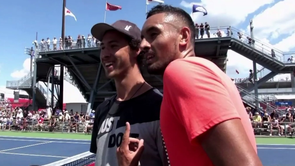 Kyrgios practices with young Canadian fan after Twitter ...