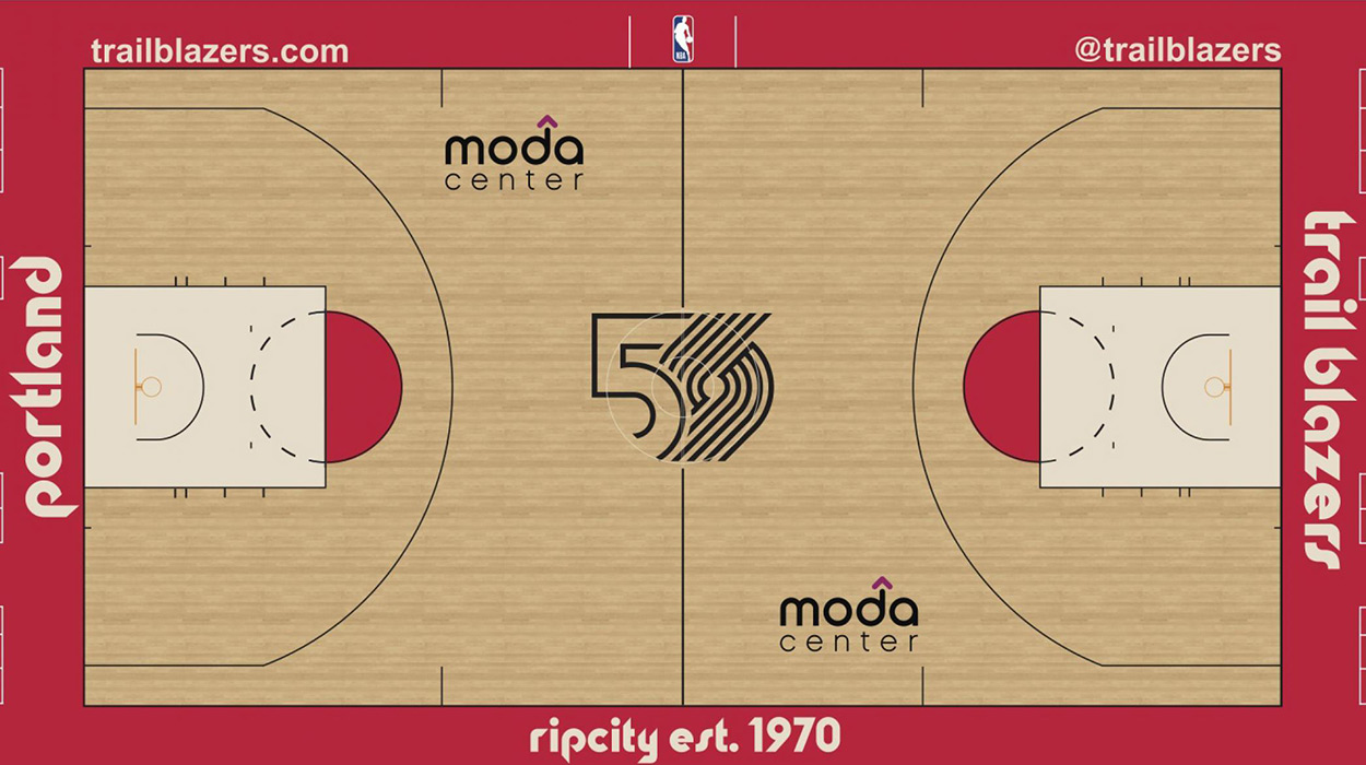 ブレイザーズが新コートデザインを発表 Nba日本公式サイト The Official Site Of The Nba
