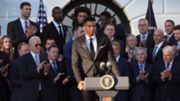 Giannis Antetokounmpo and the Milwaukee Bucks visited The White House as NBA champions
