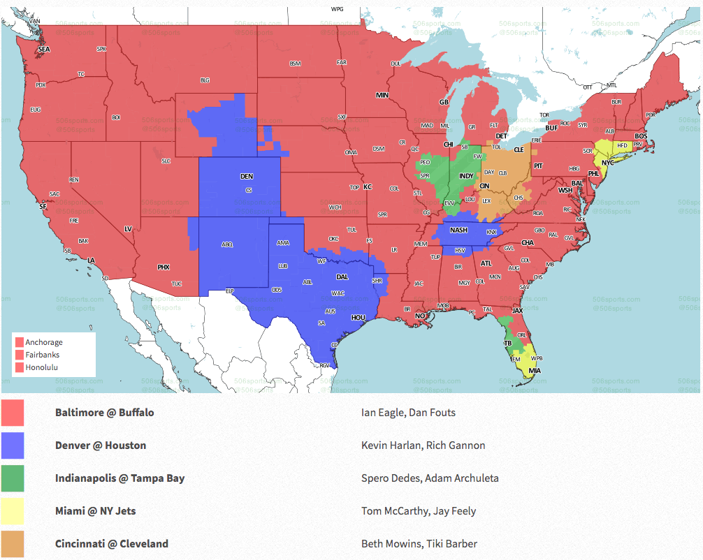 NFL Week 14 coverage map TV schedule for CBS, Fox regional broadcasts