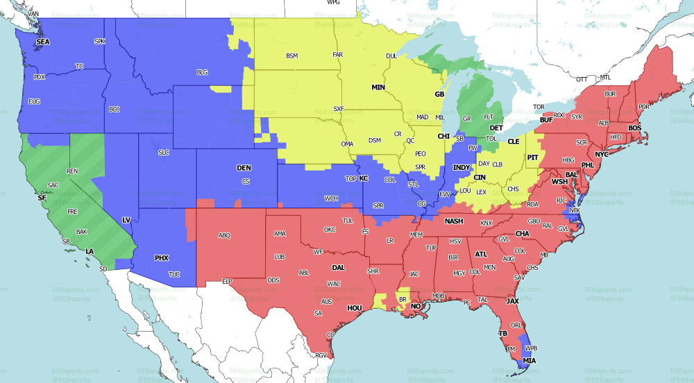 NFL Week 1 coverage map TV schedule for CBS Fox regional broadcasts  
