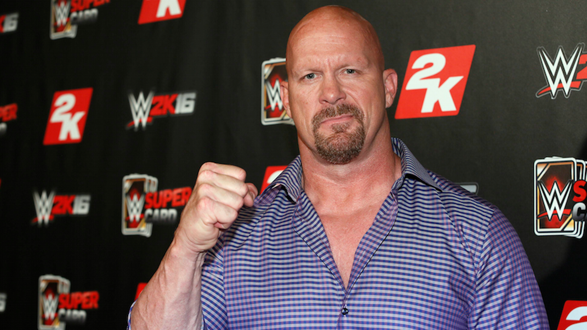 Steve Austin Wwe Superstars Celebrate Wwe 2k16 Game At Nyc Kickoff Party Sporting News Canada