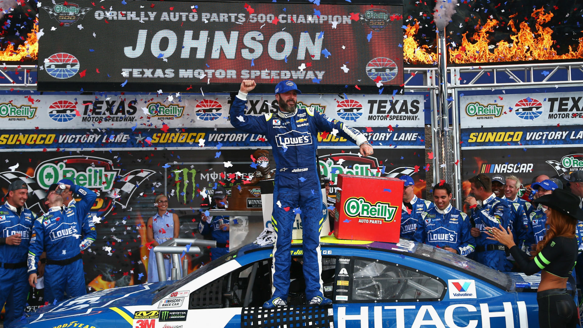 NASCAR race results: Jimmie Johnson wins O'Reilly Auto ...