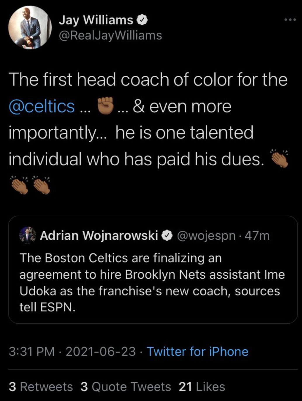 NBA Twitter roasts ESPN's Jay Williams for wrong tweet ...