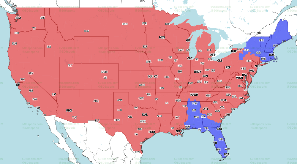Nfl Regional Coverage Map Nfl Week 1 Coverage Map: Tv Schedule For Cbs, Fox Regional Broadcasts -  News Update