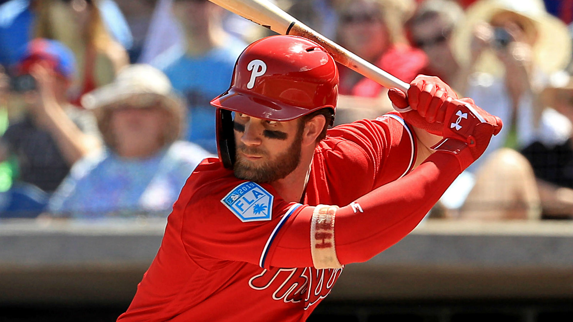 Bryce Harper bats against fourman outfield; Gabe Kapler says to ignore