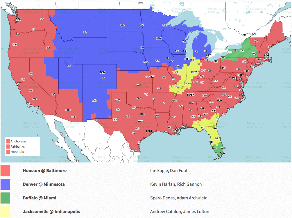 NFL Week 11 coverage map TV schedule for CBS, Fox regional broadcasts