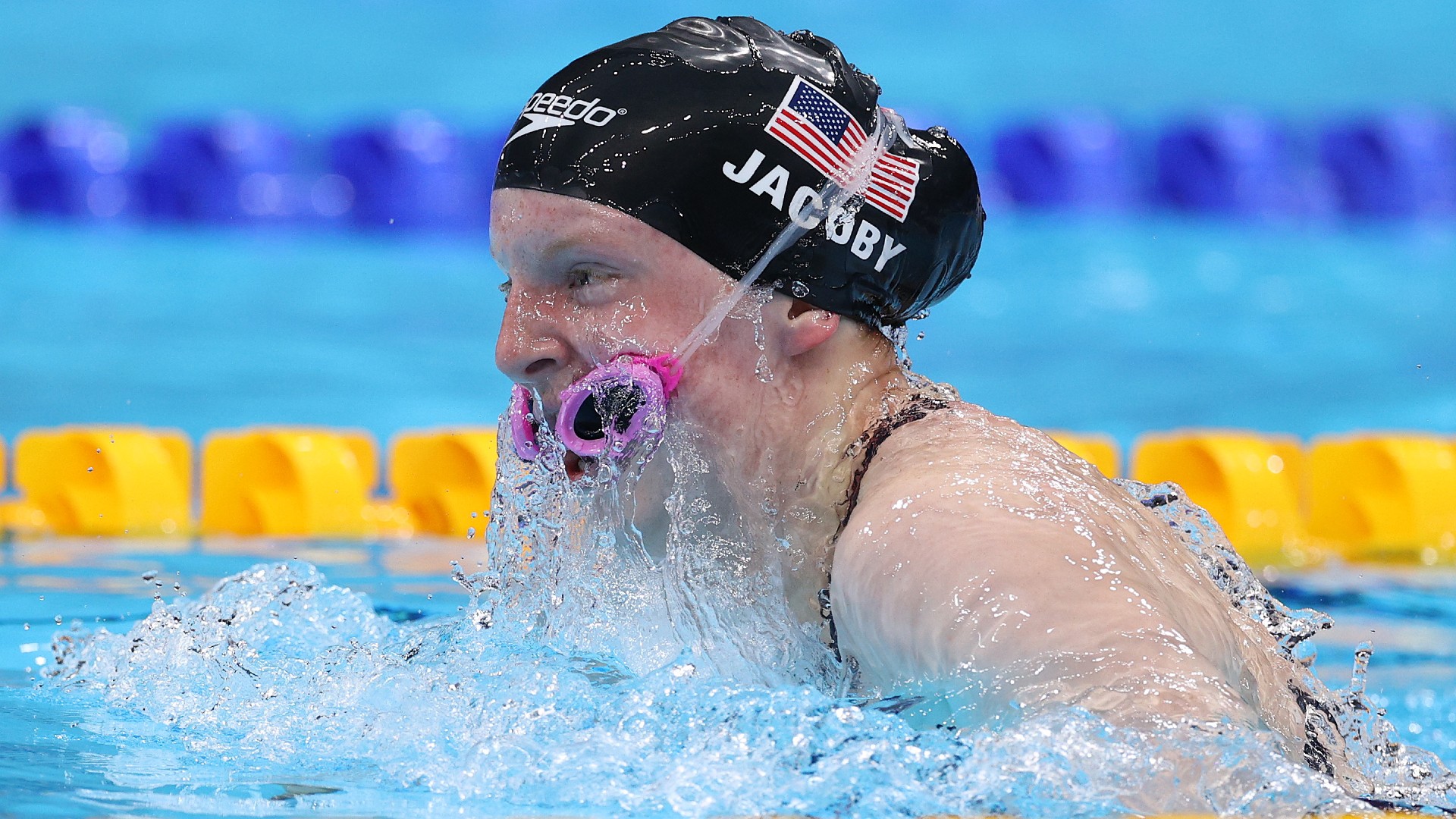 U S Swimmer Lydia Jacoby Loses Goggles During Olympic Mixed Medley U S Swimmer Lydia Jacoby Loses Goggles During Olympic Mixed Medley