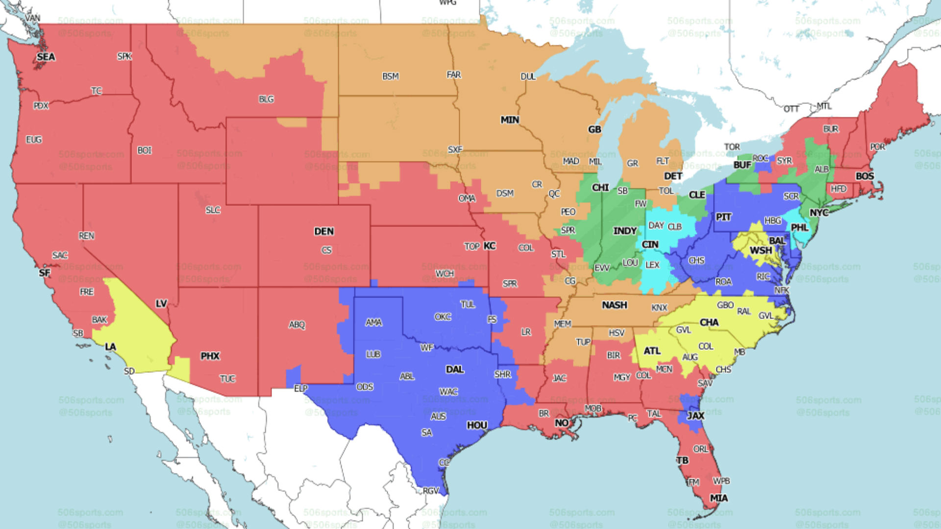 NFL Coverage Map Week 1: TV Schedule for FOX, CBS Broadcasts