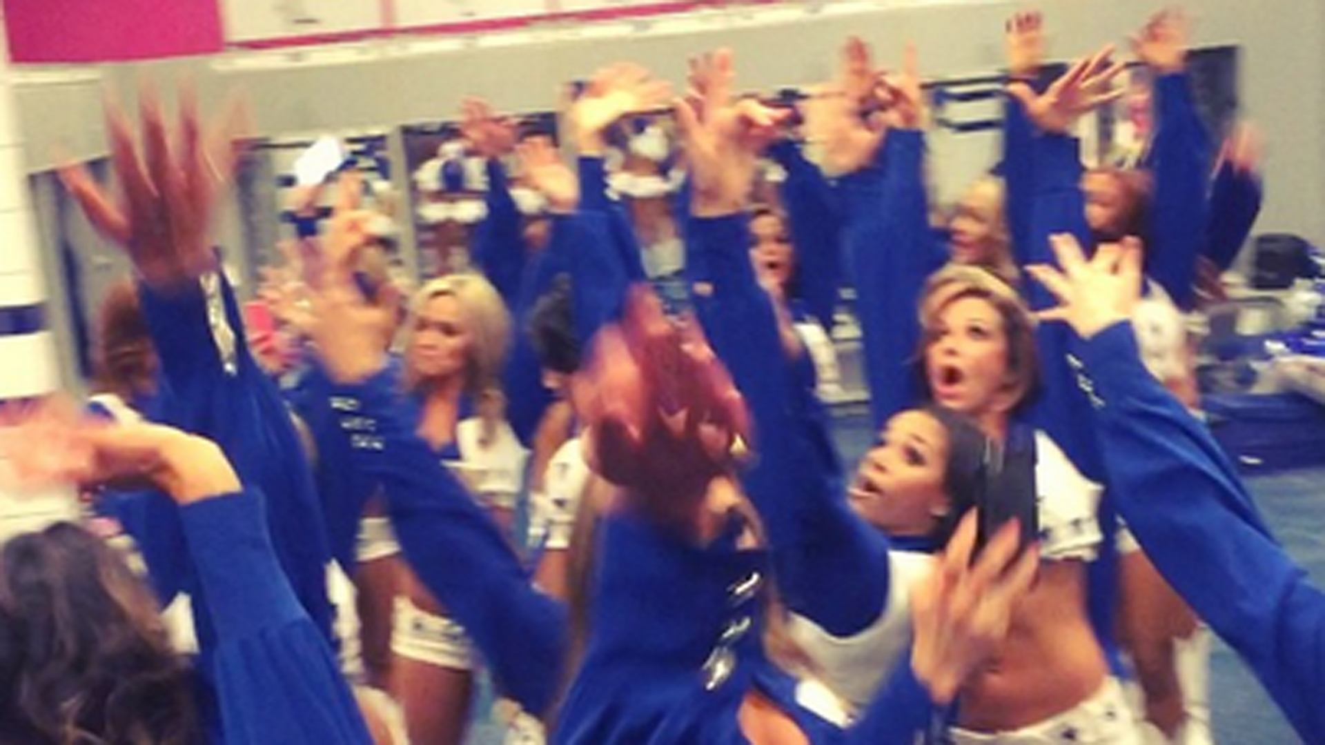 Cowboy Cheerleaders Hold Impromptu Locker Room Dance Party