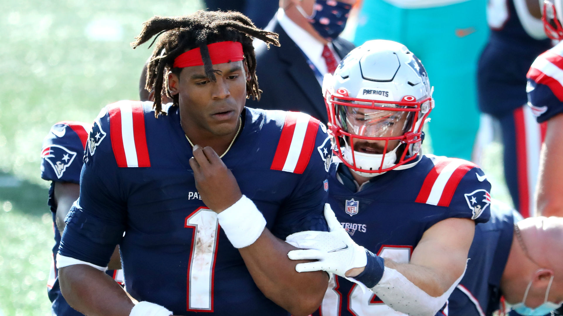 Patriots Cam Newton Explains Late Game Tussle With Dolphins The College Park Almost Came Out In Me Report Door