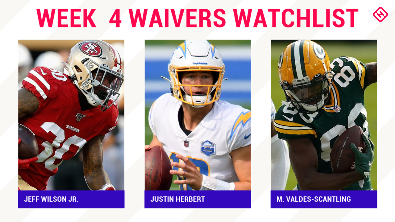 Fantasy Football Waiver Wire Watchlist For Week 4 Streaming Targets Free Agent Sleepers Include Jeff Wilson Jr Justin Herbert Marquez Valdes Scantling Sporting News