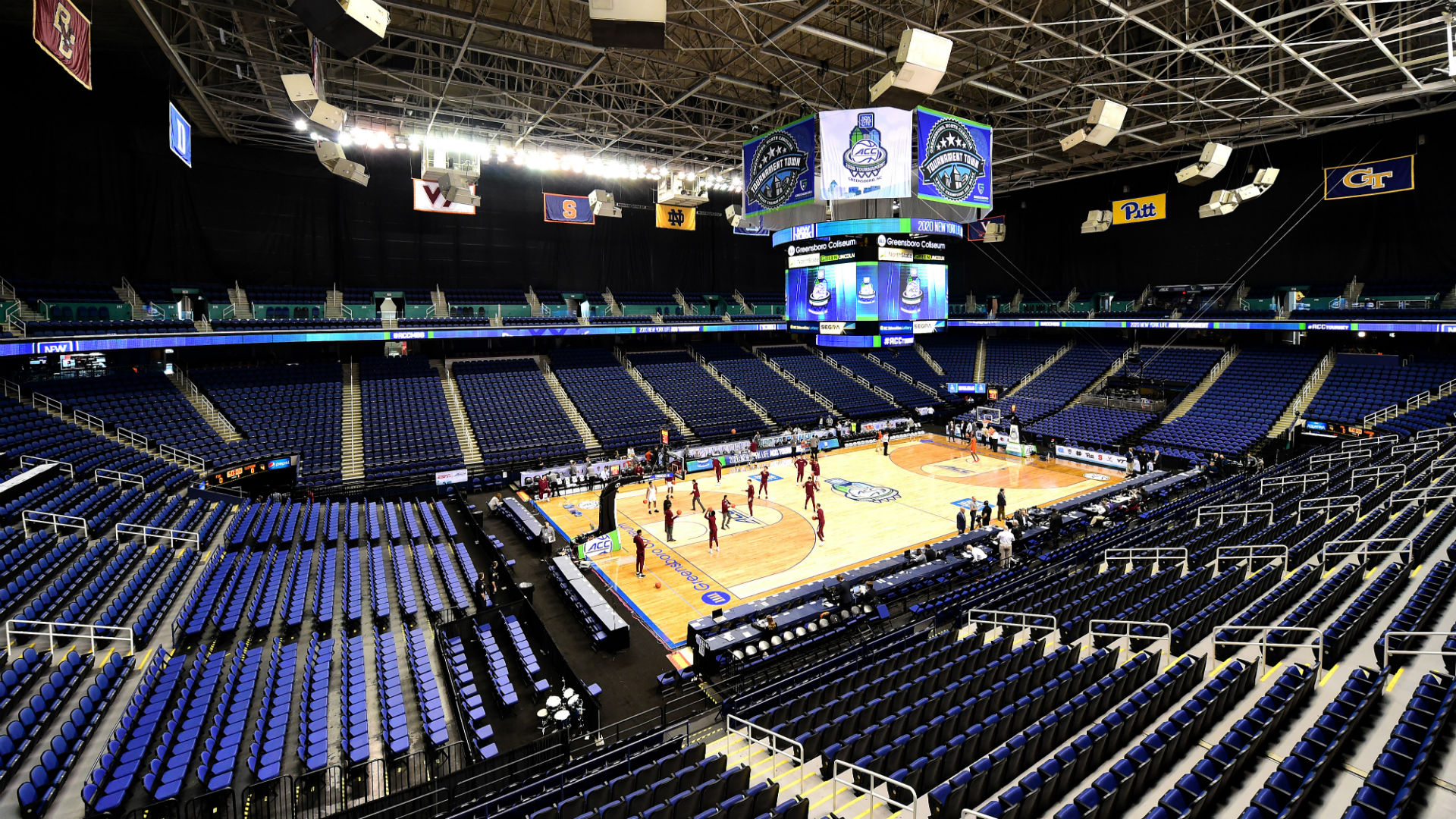 Florida State Clemson Pep Bands Engage In Empty Arena Band War